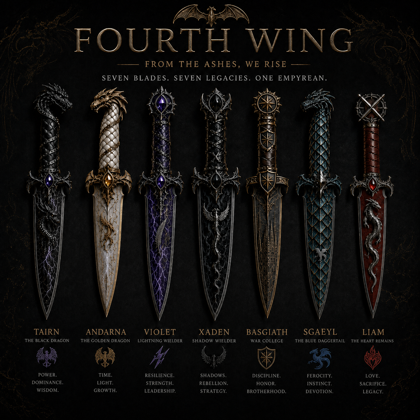 Fourth Wing - The Complete Fantasy Collector's Dagger Set